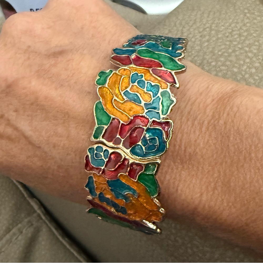 Colorful Floral Enamel Bracelet